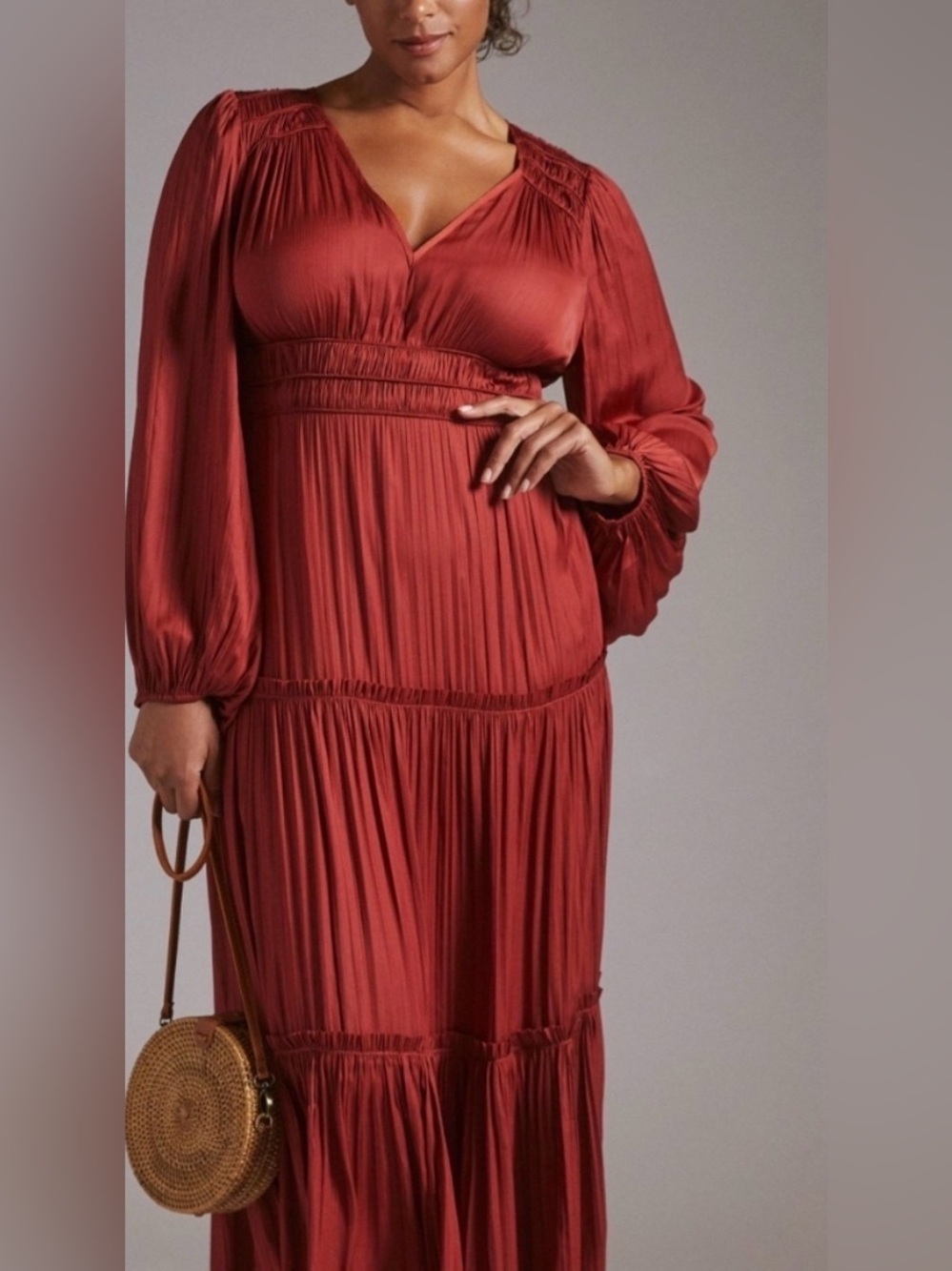 Anthropologie V-Neck Tiered
Maxi Dress